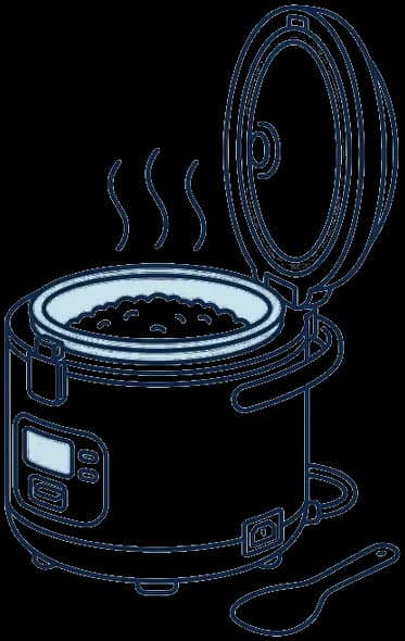 ごはんを炊く炊飯器